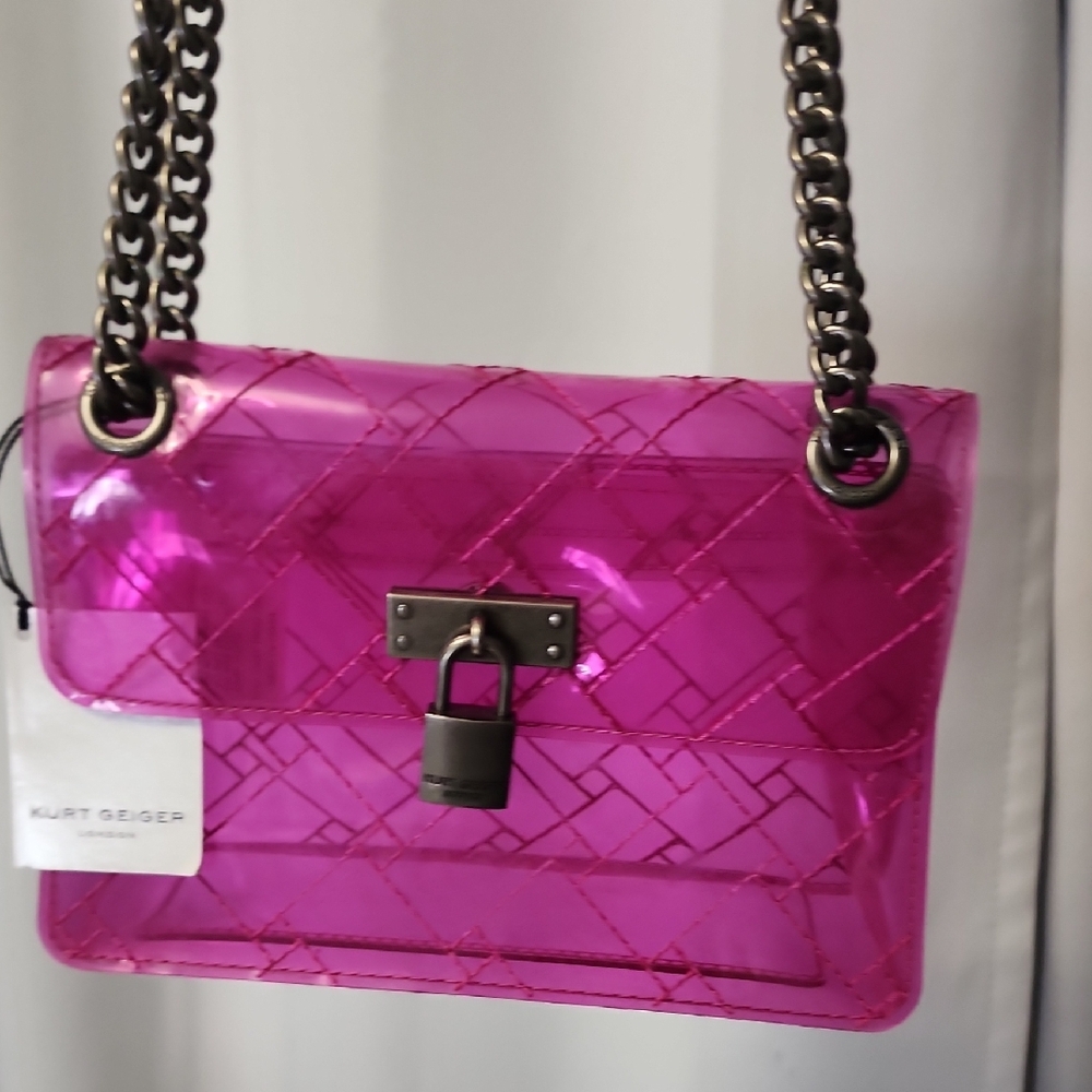 Kurt Geiger Fuchsia Transparent Shoulder Bag
